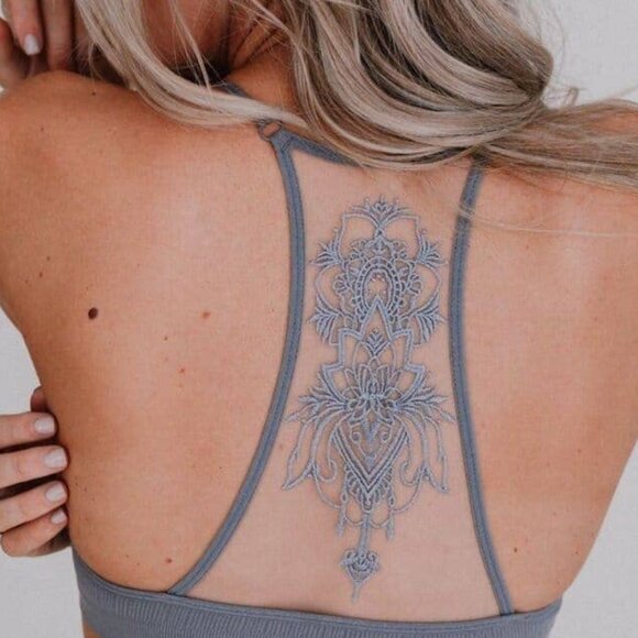 NWT THREE BIRD NEST Lace Tattoo Bralette Gray Size M/L - Picture 3 of 3